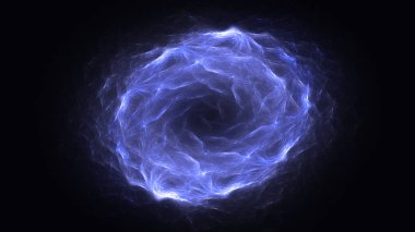 Soyut mavi fraktal ışık arkaplanı 3 boyutlu oluşturuluyor