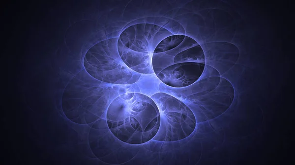 Rendering Abstract Blue Fractal Light Background — Stock Photo, Image