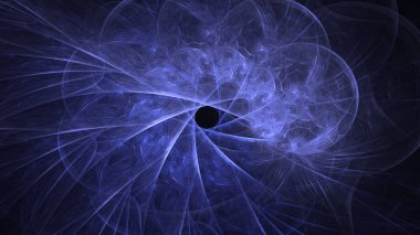 Soyut mavi fraktal ışık arkaplanı 3 boyutlu oluşturuluyor