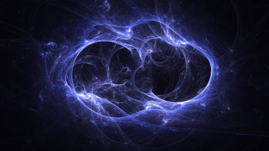 Soyut mavi fraktal ışık arkaplanı 3 boyutlu oluşturuluyor