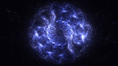 Soyut mavi fraktal ışık arkaplanı 3 boyutlu oluşturuluyor