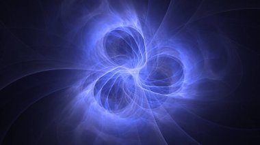 Soyut mavi fraktal ışık arkaplanı 3 boyutlu oluşturuluyor