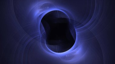 Soyut mavi fraktal ışık arkaplanı 3 boyutlu oluşturuluyor