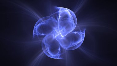 Soyut mavi fraktal ışık arkaplanı 3 boyutlu oluşturuluyor