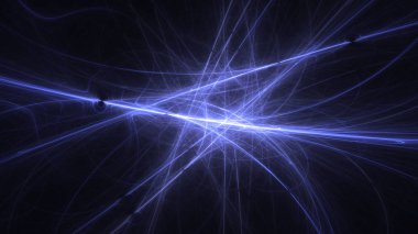 Soyut mavi fraktal ışık arkaplanı 3 boyutlu oluşturuluyor