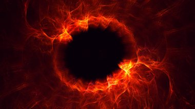 Soyut kırmızı fraktal ışık arkaplanı 3 boyutlu oluşturuluyor