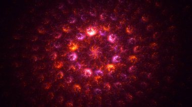 Soyut kırmızı fraktal ışık arkaplanı 3 boyutlu oluşturuluyor