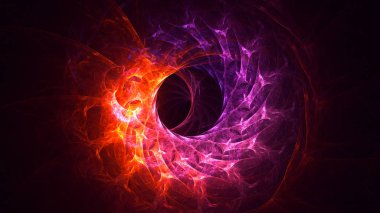 Soyut kırmızı fraktal ışık arkaplanı 3 boyutlu oluşturuluyor