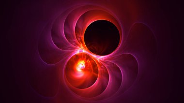 Soyut kırmızı fraktal ışık arkaplanı 3 boyutlu oluşturuluyor