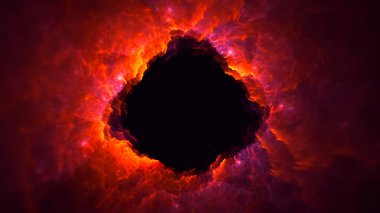 Soyut kırmızı fraktal ışık arkaplanı 3 boyutlu oluşturuluyor