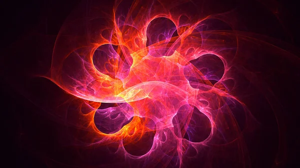 Soyut kırmızı fraktal ışık arkaplanı 3 boyutlu oluşturuluyor