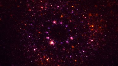 Soyut kırmızı fraktal ışık arkaplanı 3 boyutlu oluşturuluyor