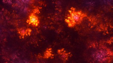 Soyut kırmızı fraktal ışık arkaplanı 3 boyutlu oluşturuluyor