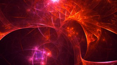 3B soyut renkli fraktal ışık arkaplanı oluşturma