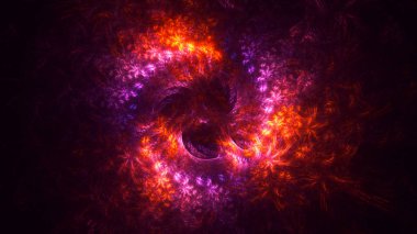 3B soyut renkli fraktal ışık arkaplanı oluşturma