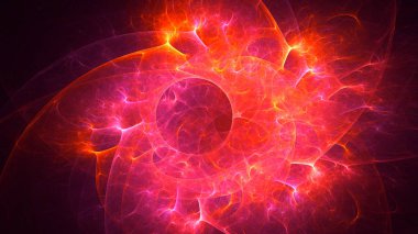 3B soyut renkli fraktal ışık arkaplanı oluşturma