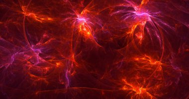 Parlak merkezli, soyut, çok renkli fraktal ışık arkaplanı oluşturuluyor