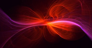 Soyut kırmızı fraktal ışık arkaplanı 3 boyutlu oluşturuluyor