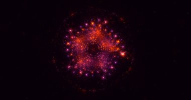 Soyut kırmızı fraktal ışık arkaplanı 3 boyutlu oluşturuluyor