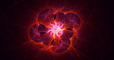 Soyut çok renkli fraktal ışık arkaplanı 3B görüntüleme