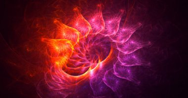 Soyut çok renkli fraktal ışık arkaplanı 3B görüntüleme