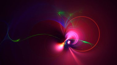 Soyut çok renkli fraktal ışık arkaplanı 3B görüntüleme