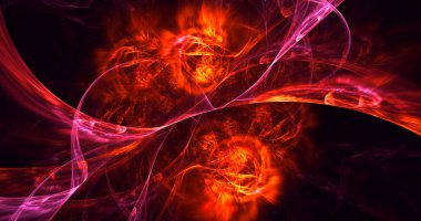 Soyut çok renkli fraktal ışık arkaplanı 3B görüntüleme