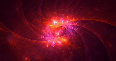 Soyut çok renkli fraktal ışık arkaplanı 3B görüntüleme