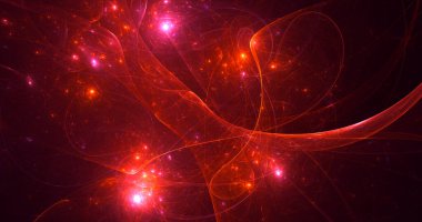 Soyut çok renkli fraktal ışık arkaplanı 3B görüntüleme