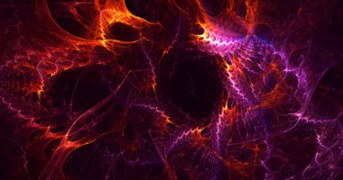 Soyut çok renkli fraktal ışık arkaplanı 3B görüntüleme