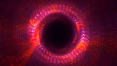 Parlak merkezli, soyut, çok renkli fraktal ışık arkaplanı oluşturuluyor