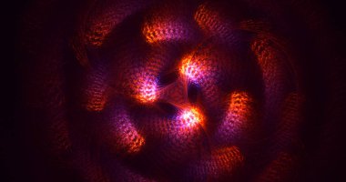 Parlak merkezli, soyut, çok renkli fraktal ışık arkaplanı oluşturuluyor