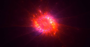 Soyut çok renkli fraktal ışık arkaplanı 3B görüntüleme