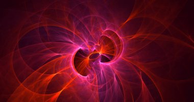 Soyut çok renkli fraktal ışık arkaplanı 3B görüntüleme