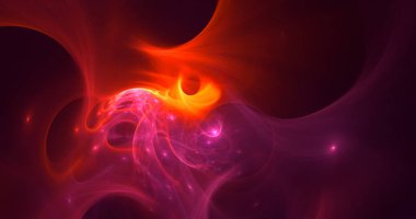 Soyut çok renkli fraktal ışık arkaplanı 3B görüntüleme