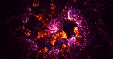 Soyut çok renkli fraktal ışık arkaplanı 3B görüntüleme