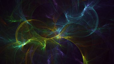 Soyut fraktal ışık arkaplanı 3 boyutlu oluşturuluyor