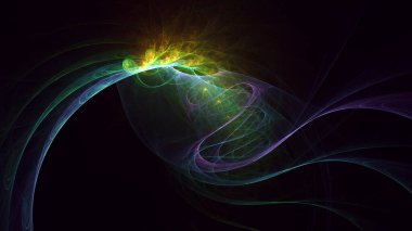 Soyut fraktal ışık arkaplanı 3 boyutlu oluşturuluyor