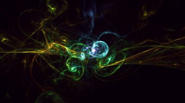 Soyut fraktal ışık arkaplanı 3 boyutlu oluşturuluyor