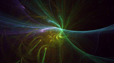 Soyut fraktal ışık arkaplanı 3 boyutlu oluşturuluyor