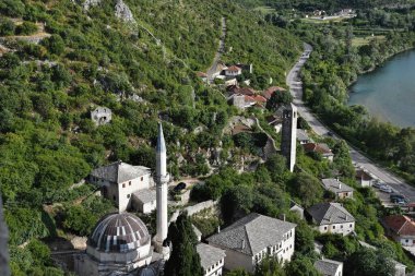 Pocitelj / Bosna-Hersek - 06 Haziran 2020: Eski taş şehir Pocitelj. 