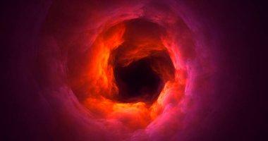 Soyut kırmızı fraktal ışık arkaplanı 3 boyutlu oluşturuluyor