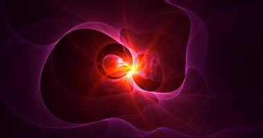 Soyut kırmızı fraktal ışık arkaplanı 3 boyutlu oluşturuluyor