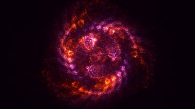 Soyut kırmızı fraktal ışık arkaplanı 3 boyutlu oluşturuluyor