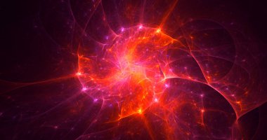 Soyut çok renkli fraktal ışık arkaplanı 3B görüntüleme