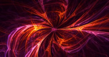 Soyut çok renkli fraktal ışık arkaplanı 3B görüntüleme