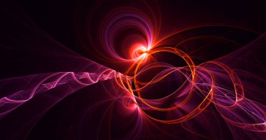 Soyut çok renkli fraktal ışık arkaplanı 3B görüntüleme