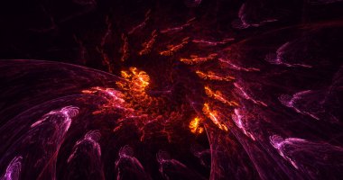 Soyut çok renkli fraktal ışık arkaplanı 3B görüntüleme