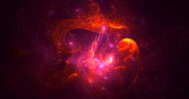 Soyut çok renkli fraktal ışık arkaplanı 3B görüntüleme