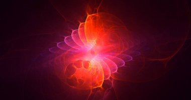 Soyut çok renkli fraktal ışık arkaplanı 3B görüntüleme